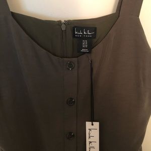 Women’s Olive Green Button-Front Tank Dress